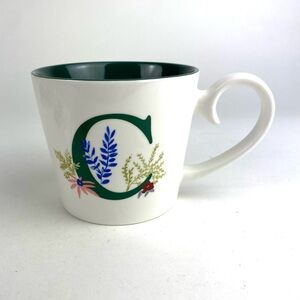 Opalhouse Green and White Floral “C” Monogram Mug